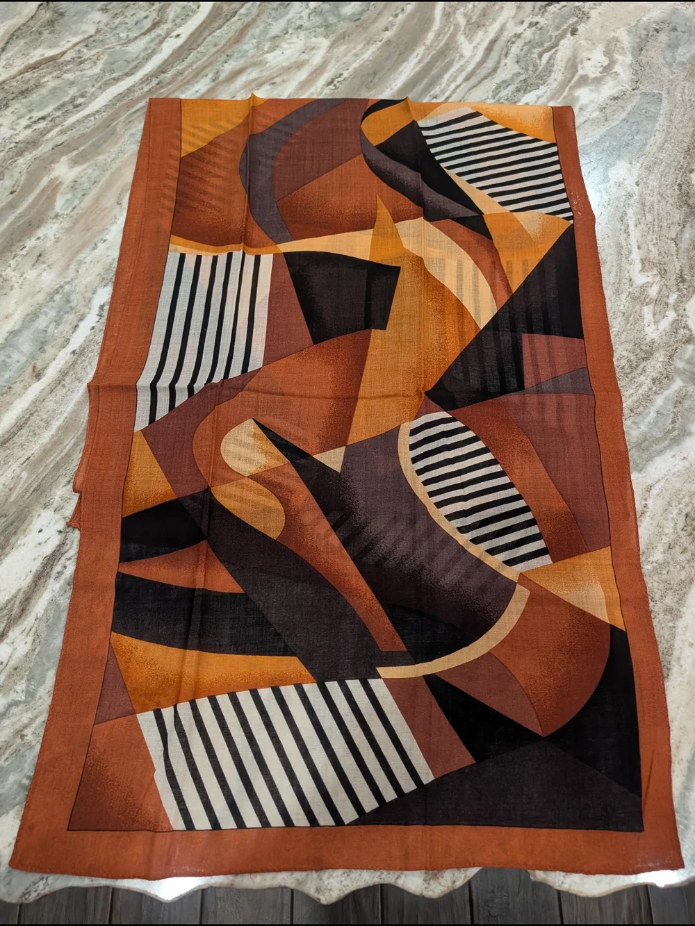 Geometric Silk Scarf